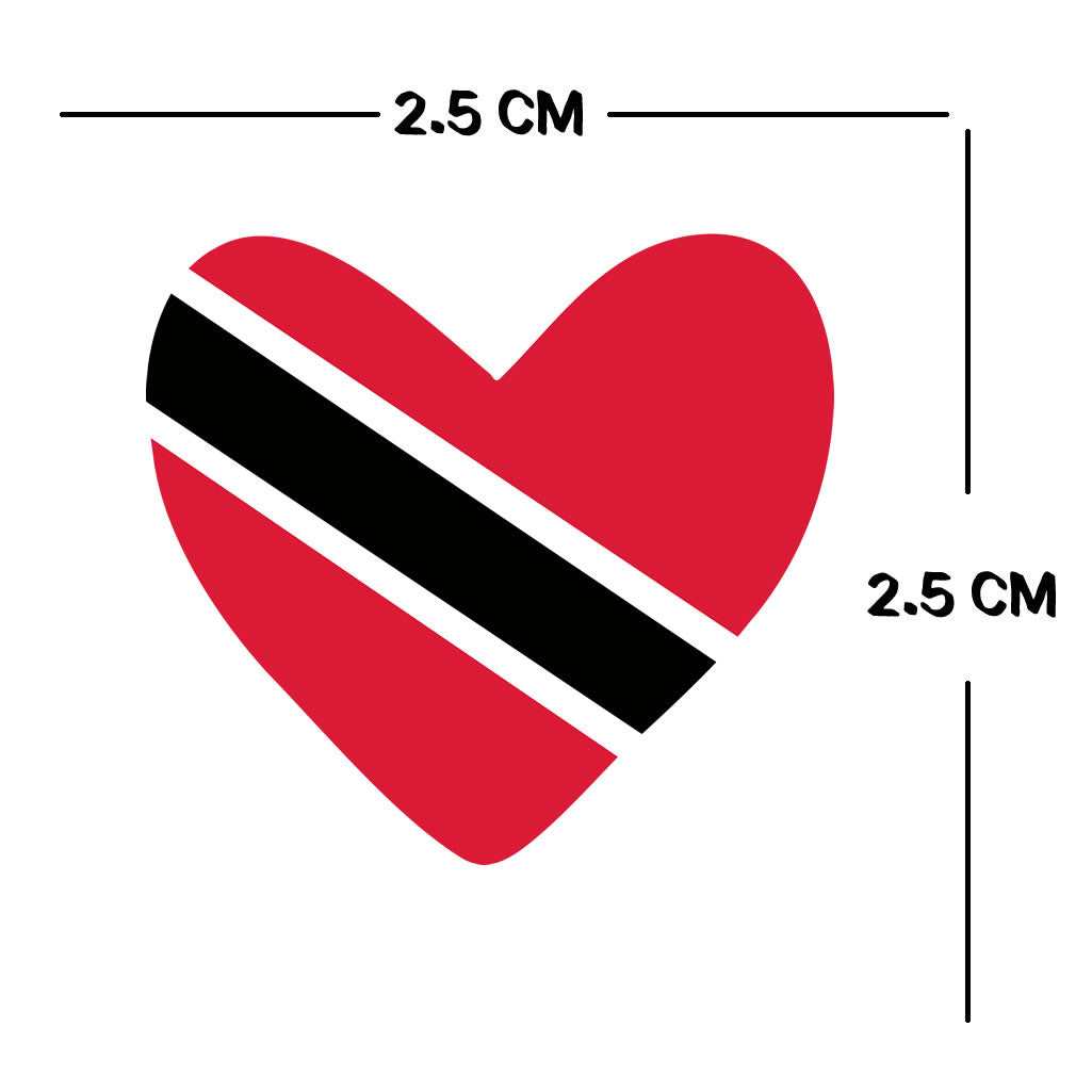 4 X TRINIDAD flag Heart Iron on transfer