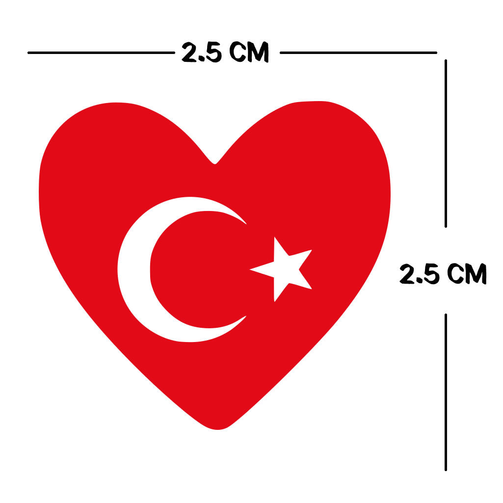 4 X Turkey flag Heart Iron on transfer