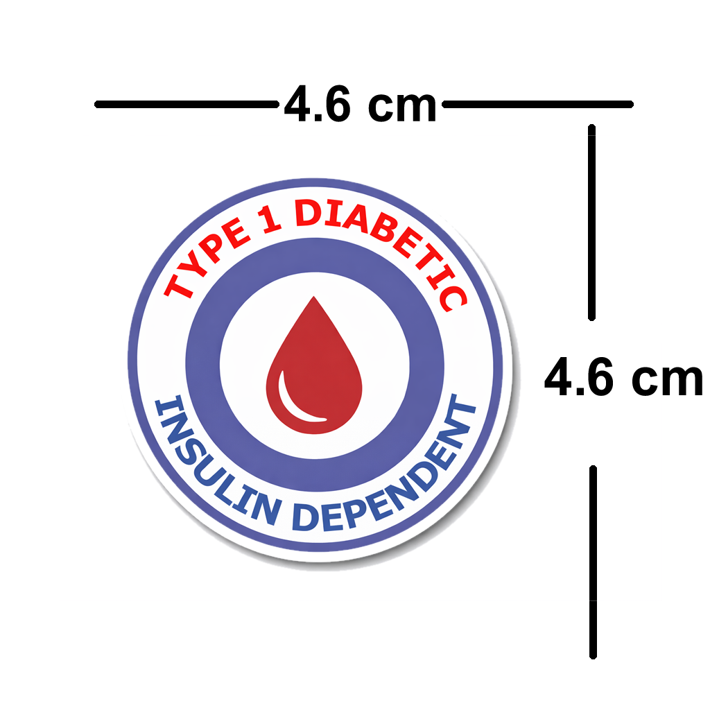 4 PACK Medical Alert Type 1 Diabetic waterproof Matte vinyl sticker