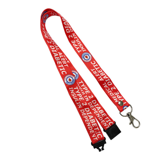 Type 2 Diabetic printed Lanyard
