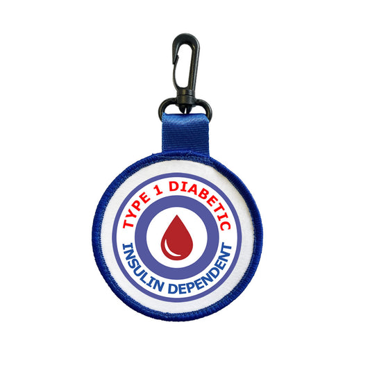Medical Alert Type 1 Diabetic Luggage Tag Pull Bag Key Ring Keyring Diabetes