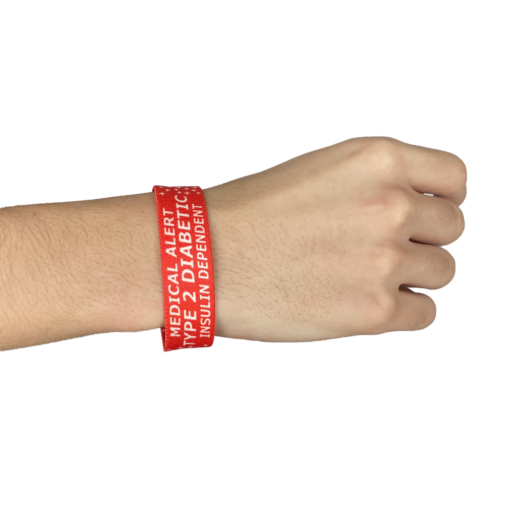Set of Type 2 Diabetic elastic Wrist band wristband / Key tag gift diabetes