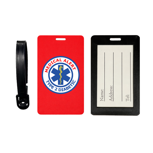 Type 2 Diabetic Luggage Tag – Medical Travel ID Medical Alert Diabetes