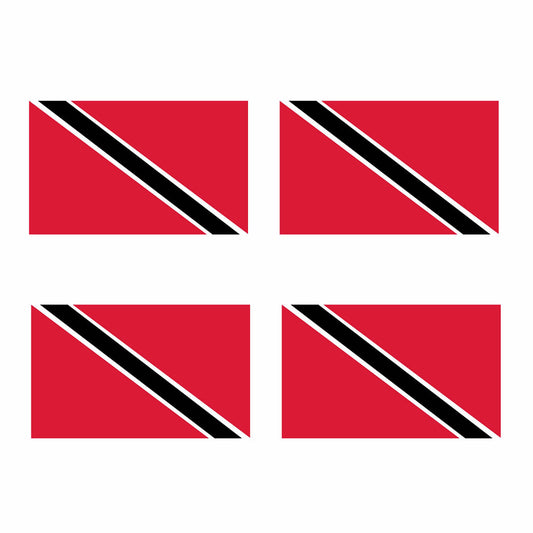 Set of 4 Trinidad and Tobago Flag Iron on Screen Print Transfers for Fabrics