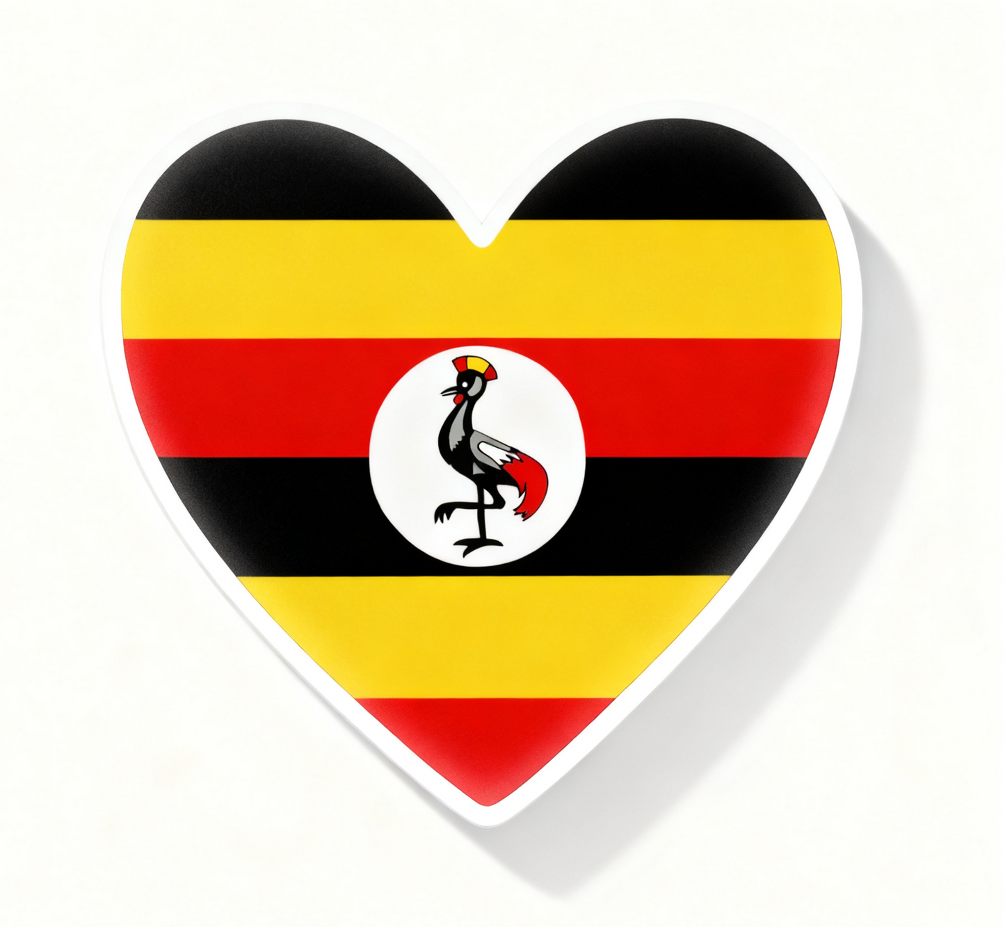 4 PACK Uganda Flag heart waterproof Matte vinyl sticker Ugandan Team
