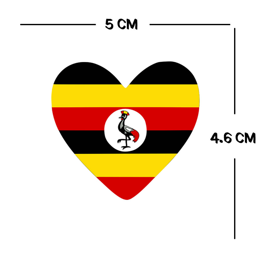 2 x Uganda Flag Heart Temporary Tattoo Ugandan Team support body art