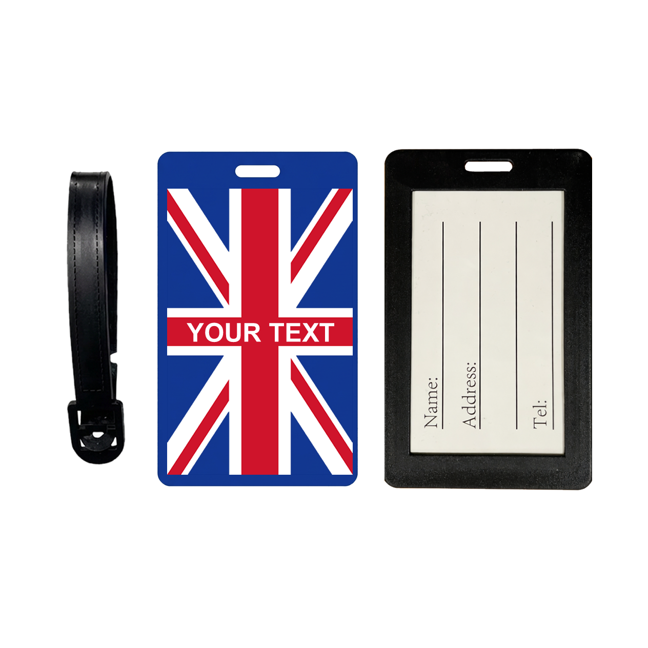 Custom UK flag Suitcase Tags, Personalised  Luggage Tag,  Union Jack GB Great Britain
