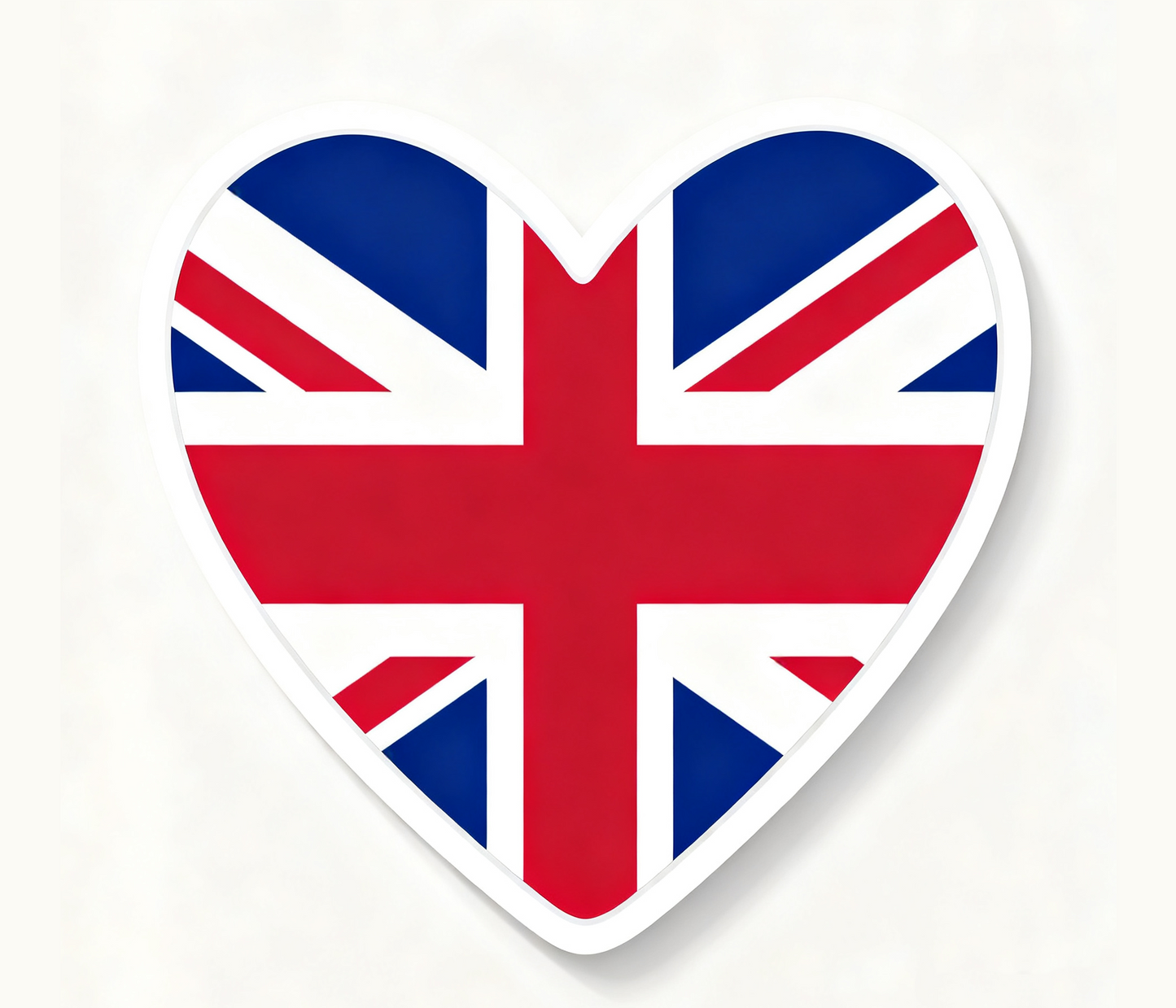 4 PACK UK Flag heart waterproof Matte vinyl sticker Union jack GB Great Britain