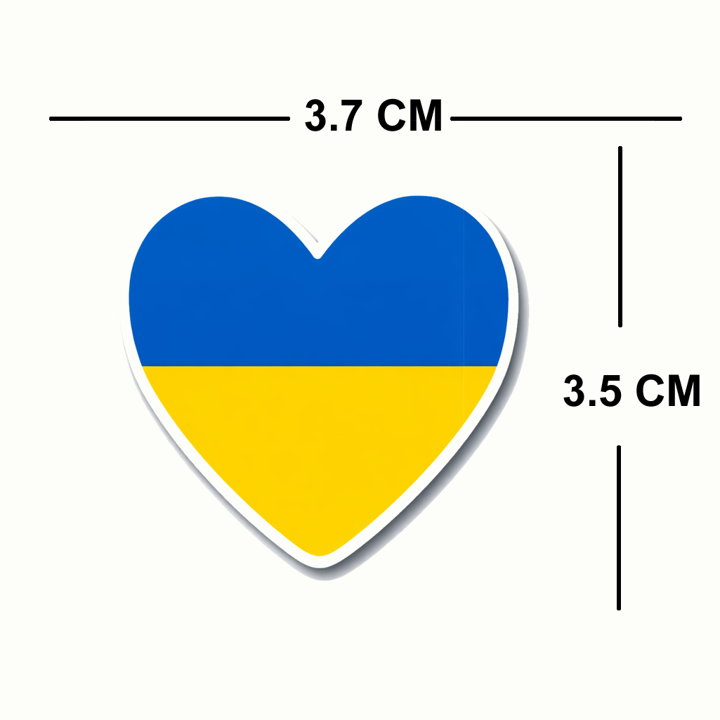 4 PACK Ukraine Flag heart waterproof Matte vinyl sticker