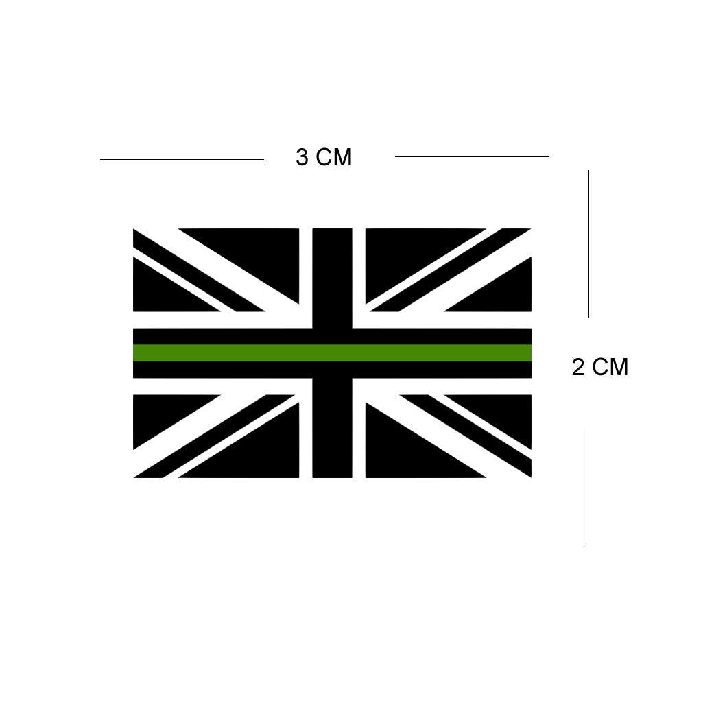 Set of 4 x Thin Green Line Flag Iron on Transfers