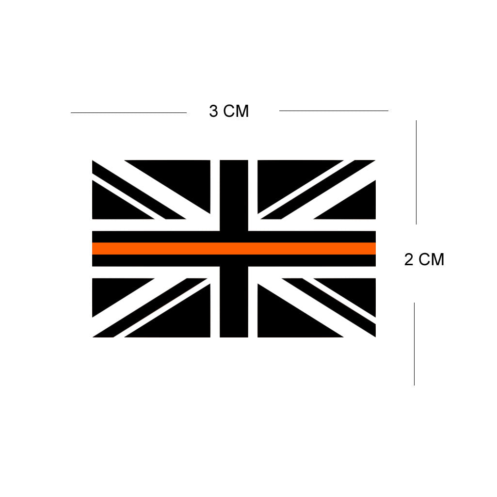 Set of 4 x Thin Orange Line Flag Iron on Screen Print Transfers for Fabrics Machine Washable search and rescue Flag patch