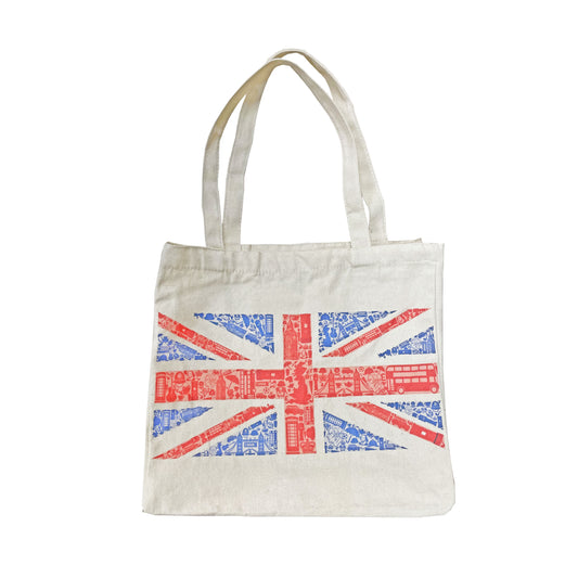 UK Flag Cotton Tote ECO canvas gift United Kingdom symbols union jack