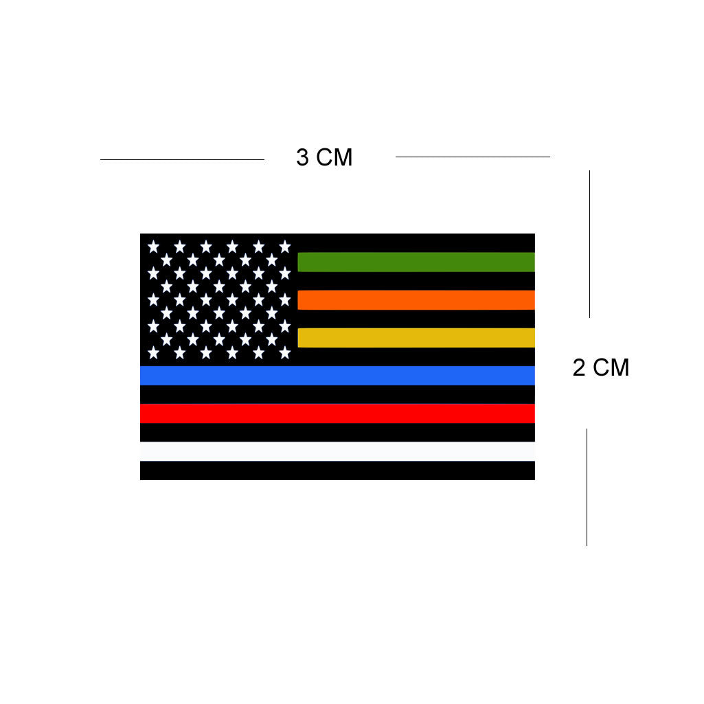 Set of 4 x USA FIRST RESPONDERS Flag Iron on Screen Print Transfers for Fabrics front line  patch