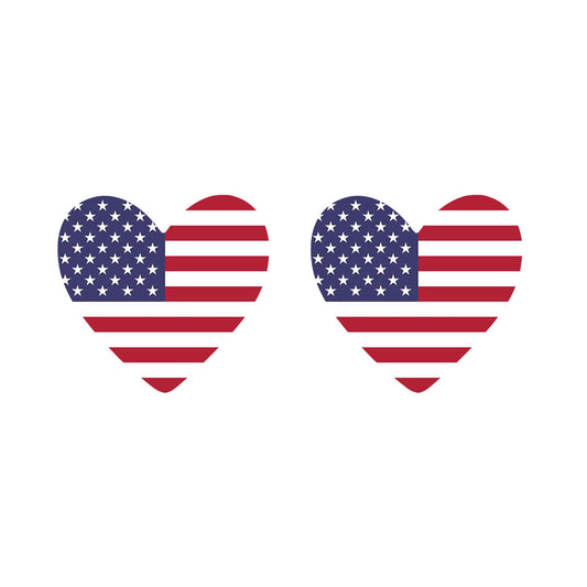 2 x  USA Heart Flag Temporary Tattoo UNITED STATES Team