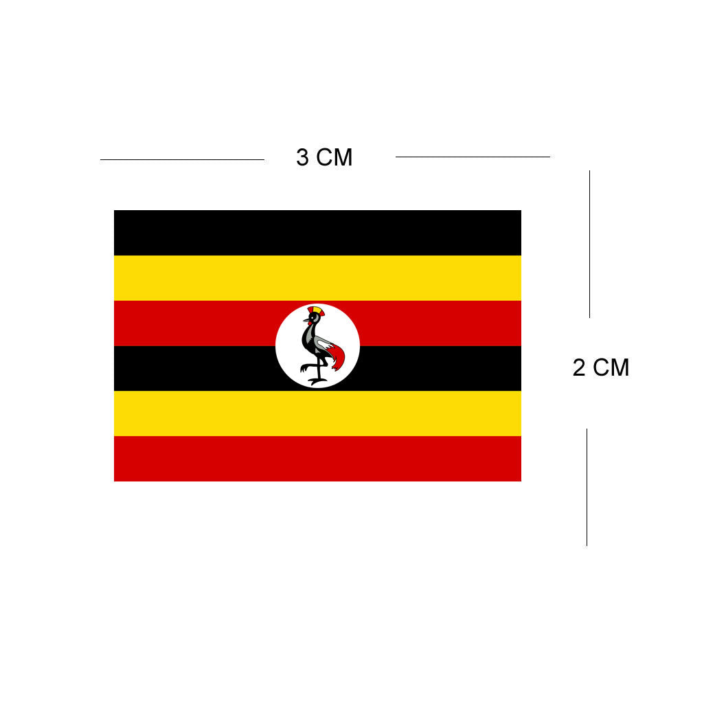 Set of 4 x Uganda Flag Iron on Screen Print for fabric Machine Washable Transfer Ugandan Flag