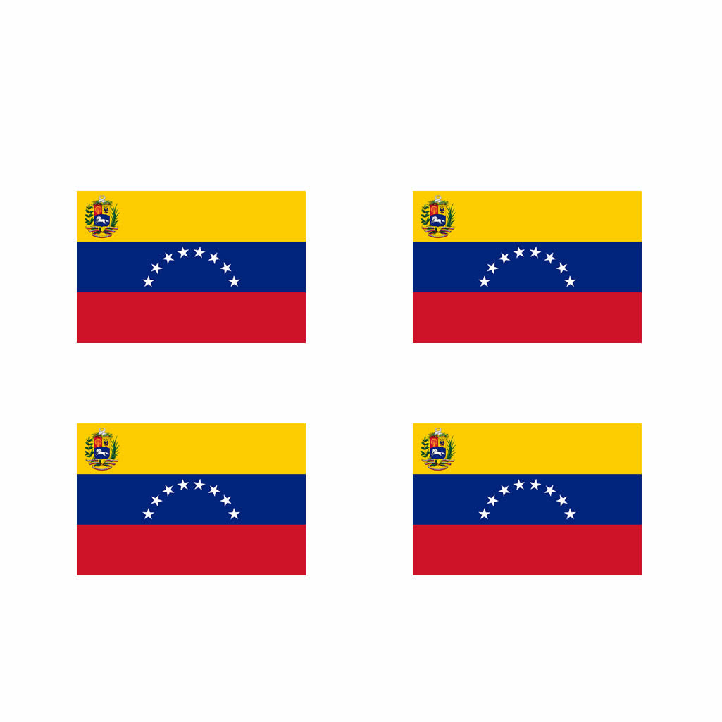 Set of 4 VENEZUELA FLAG Iron on Screen Print Transfers for Fabrics Venezuelan