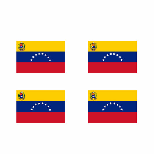 Set of 4 VENEZUELA FLAG Iron on Screen Print Transfers for Fabrics Venezuelan