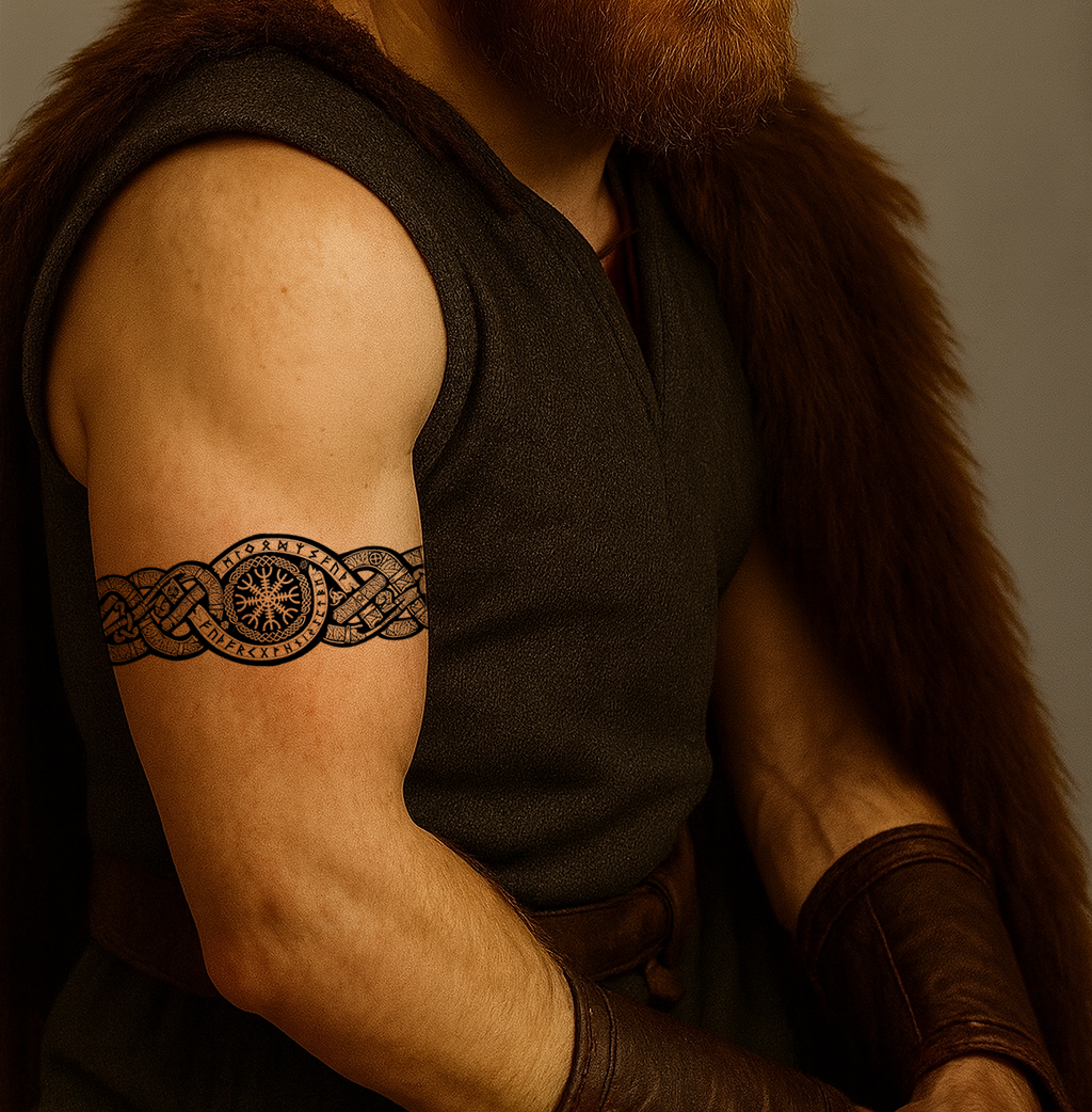 Viking Icelandic symbol SEMI PERMANENT Tattoo Waterproof Lasts 1 week  armband body art tattoo Norway Vegvisir Emblem compass