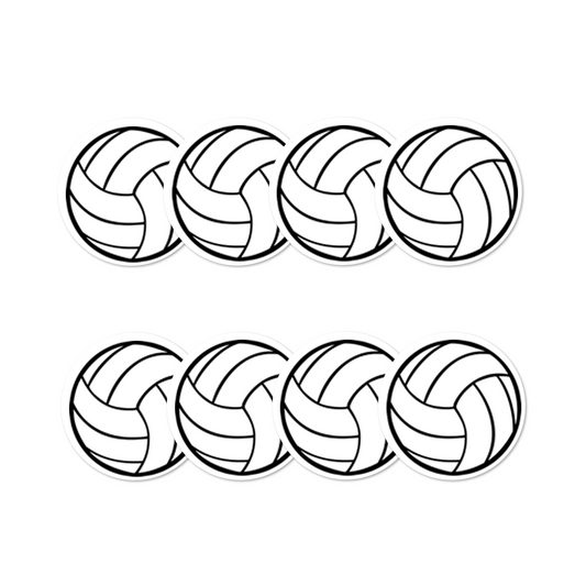 8 PACK Volley ball waterproof Glossy vinyl sticker in / outdoor use