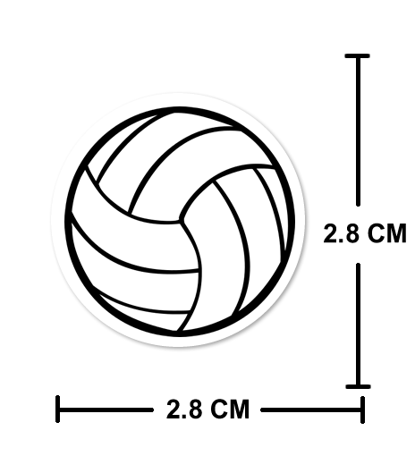 8 PACK Volley ball waterproof Glossy vinyl sticker in / outdoor use