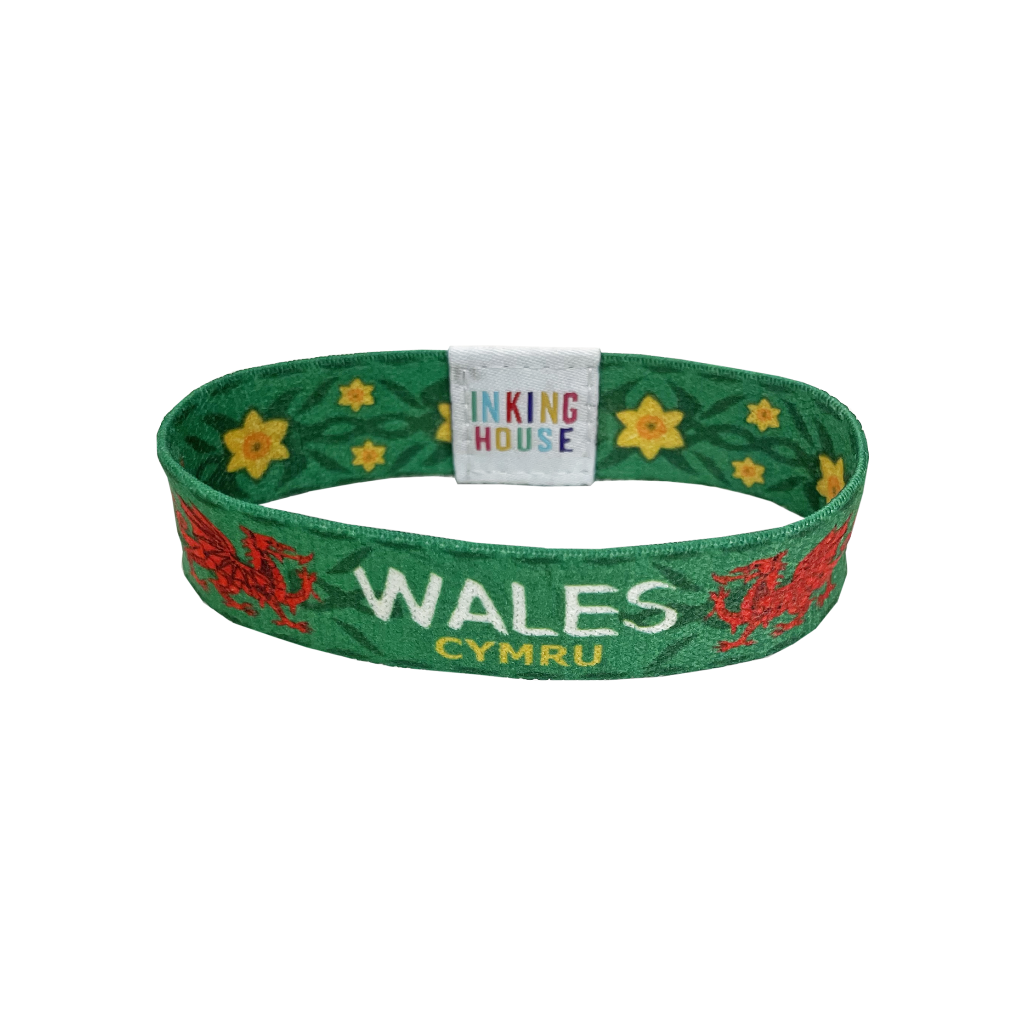 Wales elastic Wrist band wristband welsh dragon cymru team Daffodil symbol