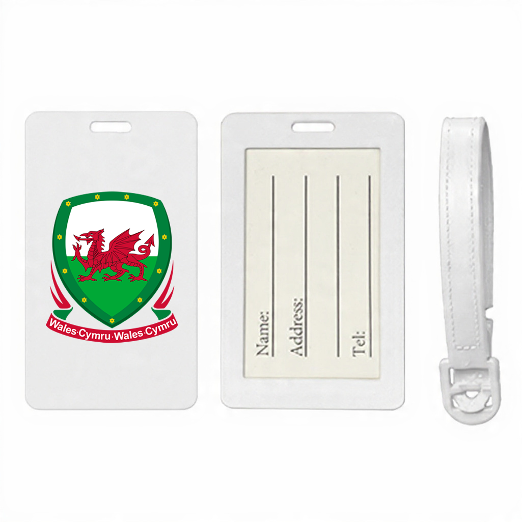 Wales Crest Suitcase Tag, welsh Flag Luggage Tag, Travel ID Bag red dragon