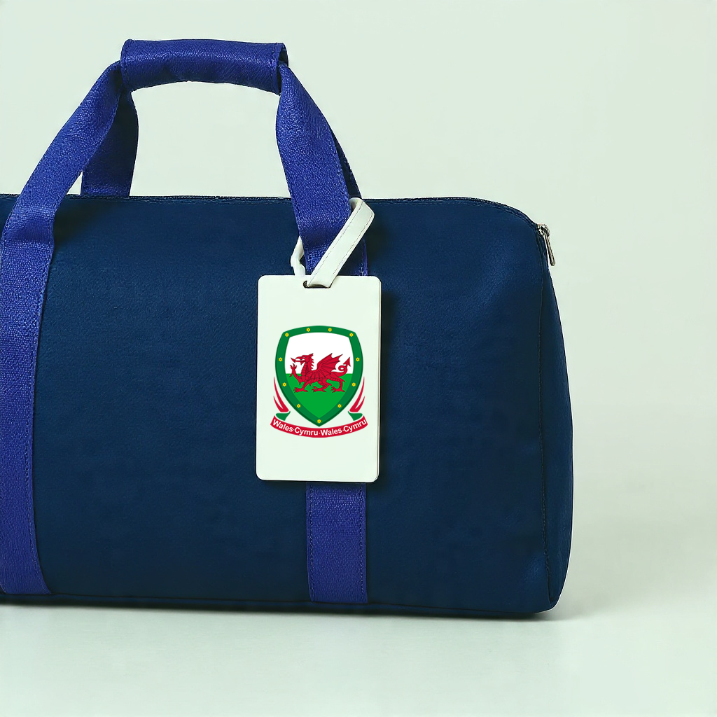 Wales Crest Suitcase Tag, welsh Flag Luggage Tag, Travel ID Bag red dragon