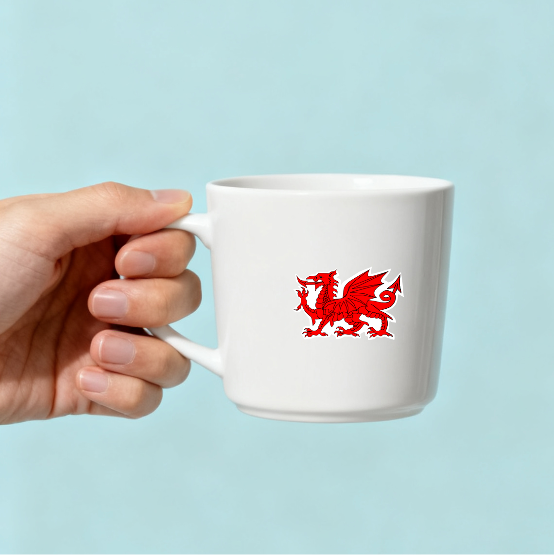 Welsh Dragon Waterproof Vinyl Stickers, Red Dragon Design, 5.3 x 3.4 cm, Set of 4, matte Finish, Wales Theme Label STICKER