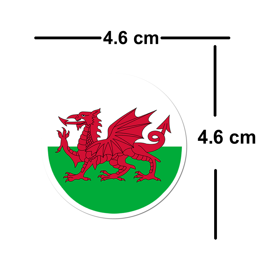 4 PACK Wales Flag waterproof Matte vinyl sticker Welsh dragon