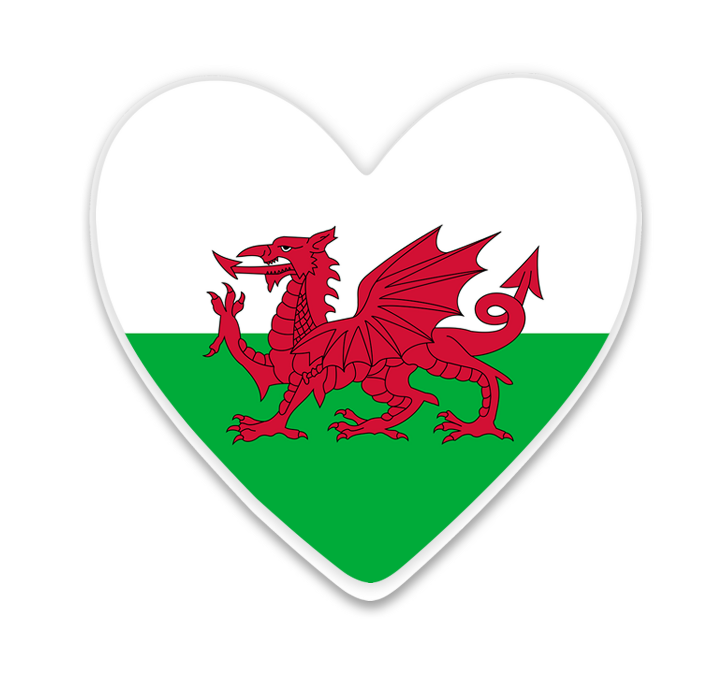 4 PACK WALES Flag heart waterproof Matte vinyl sticker Welsh Team