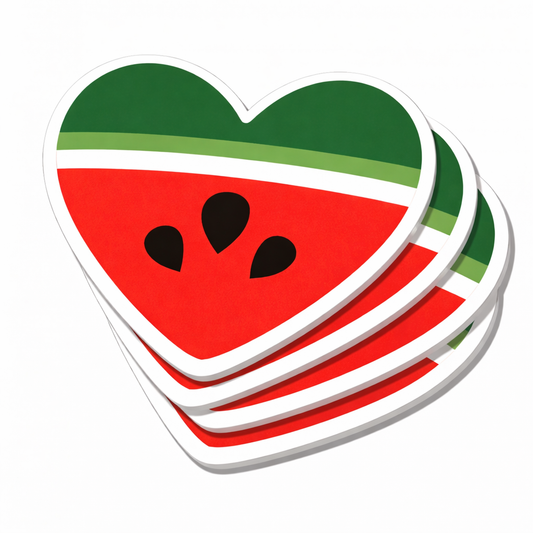 4 PACK Watermelon Flag heart waterproof Matte vinyl sticker free Palestine