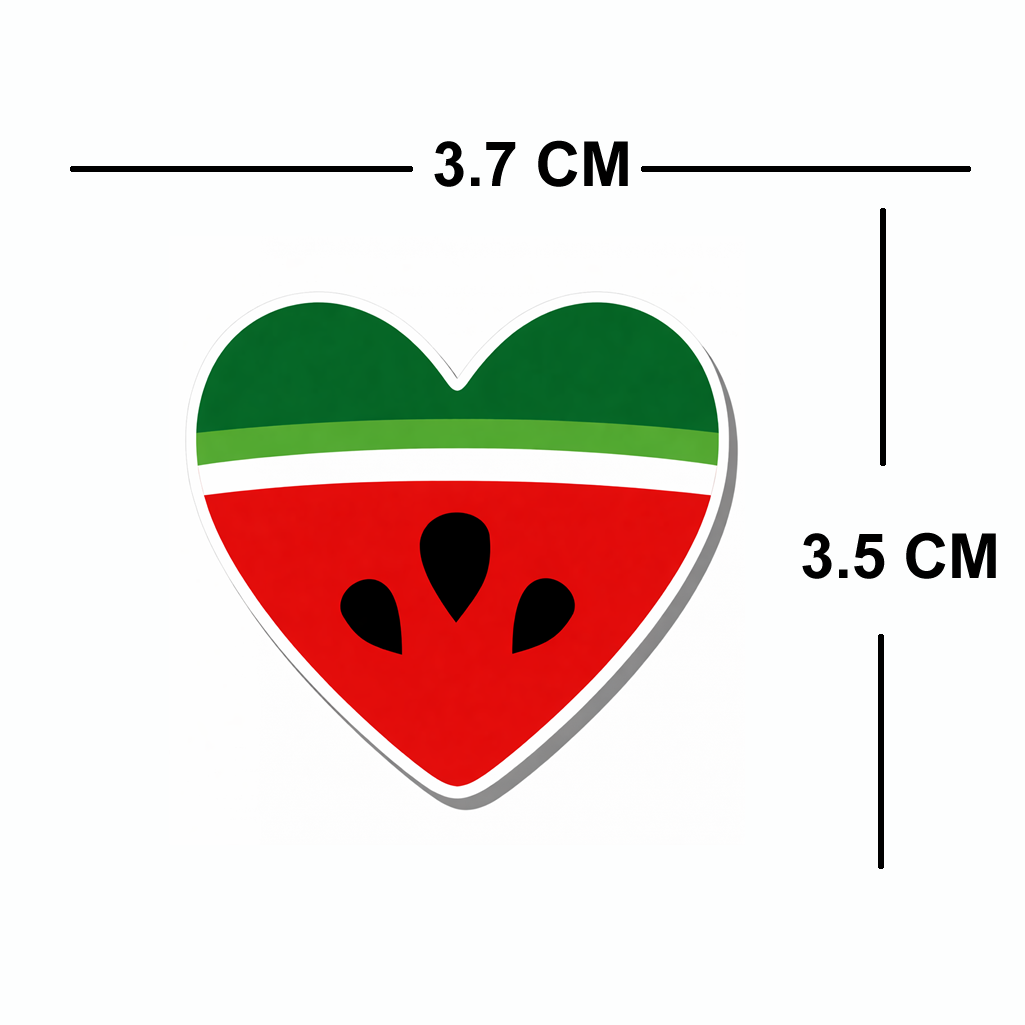 4 PACK Watermelon Flag heart waterproof Matte vinyl sticker free Palestine
