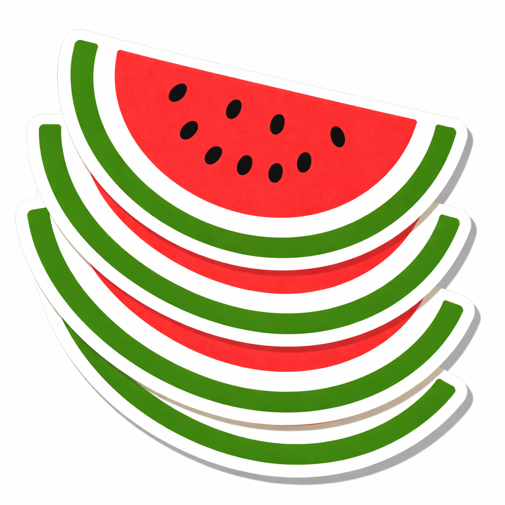 4 PACK Watermelon waterproof Matte vinyl sticker Free palestine symbol
