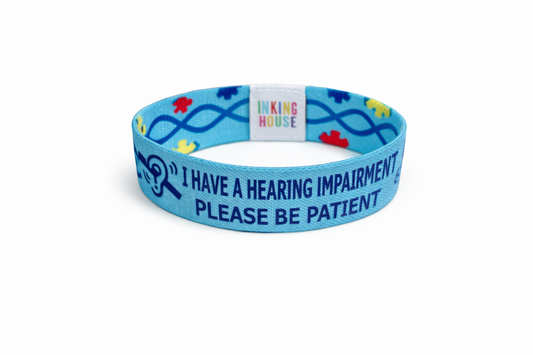 I have hearing impairment Medical Alert Elastic Wrist Band  hidden disability