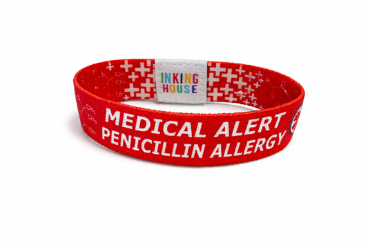 Penicillin Allergy Medical Alert Elastic Wrist Band Emergency hidden disability