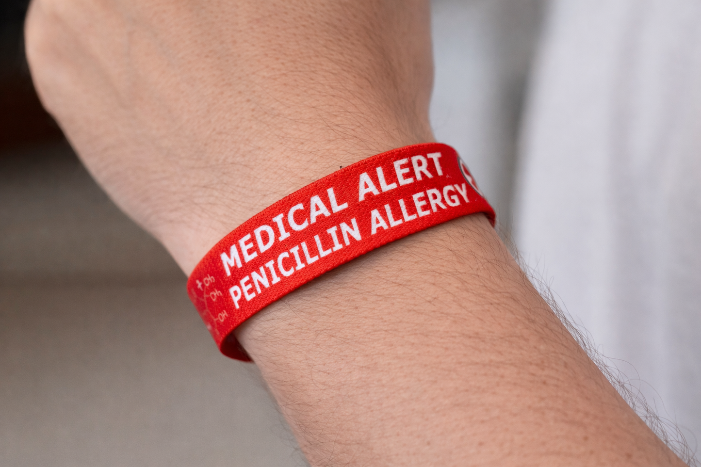 Penicillin Allergy Medical Alert Elastic Wrist Band Emergency hidden disability