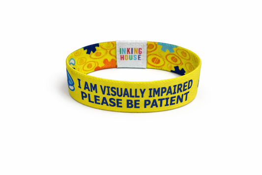 I am Visually Impaired Medical Alert Elastic Wrist Band hidden disability