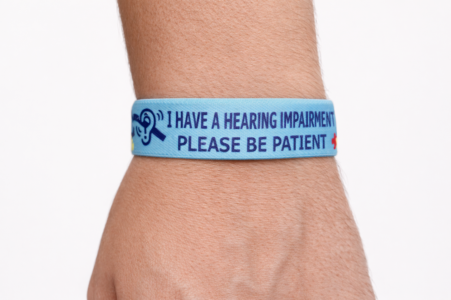 I have hearing impairment Medical Alert Elastic Wrist Band  hidden disability