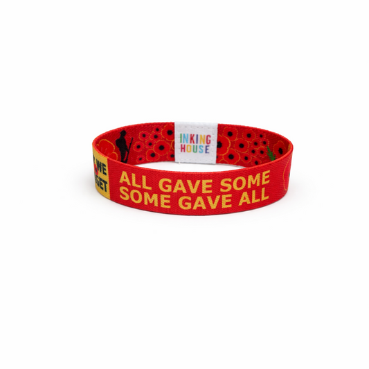 Remembrance day Poppy Elastic Wrist Band d day lest we forget all gave some some gave all