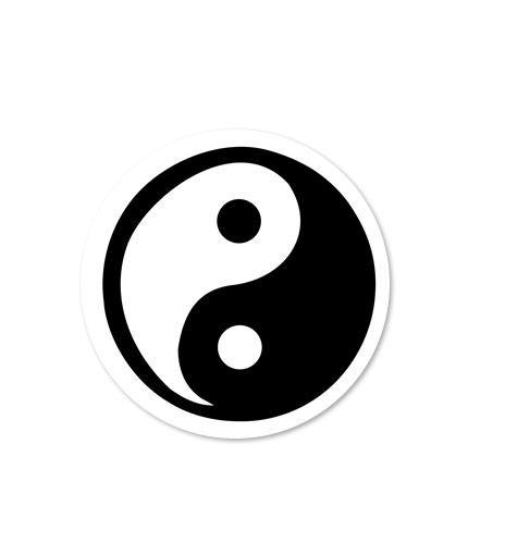 8 PACK Ying Yang waterproof Glossy vinyl sticker in / outdoor use