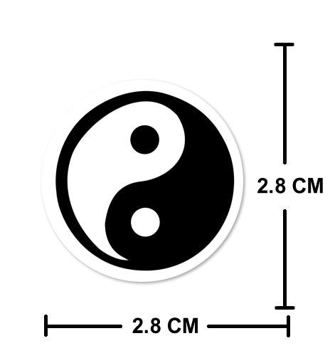 8 PACK Ying Yang waterproof Glossy vinyl sticker in / outdoor use