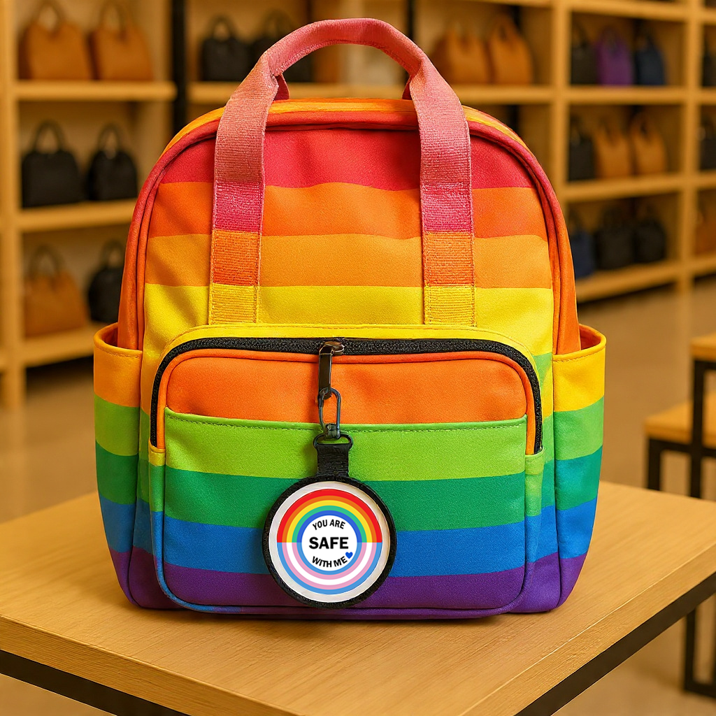 You are safe with me LGBTQ rainbow Bag Charm