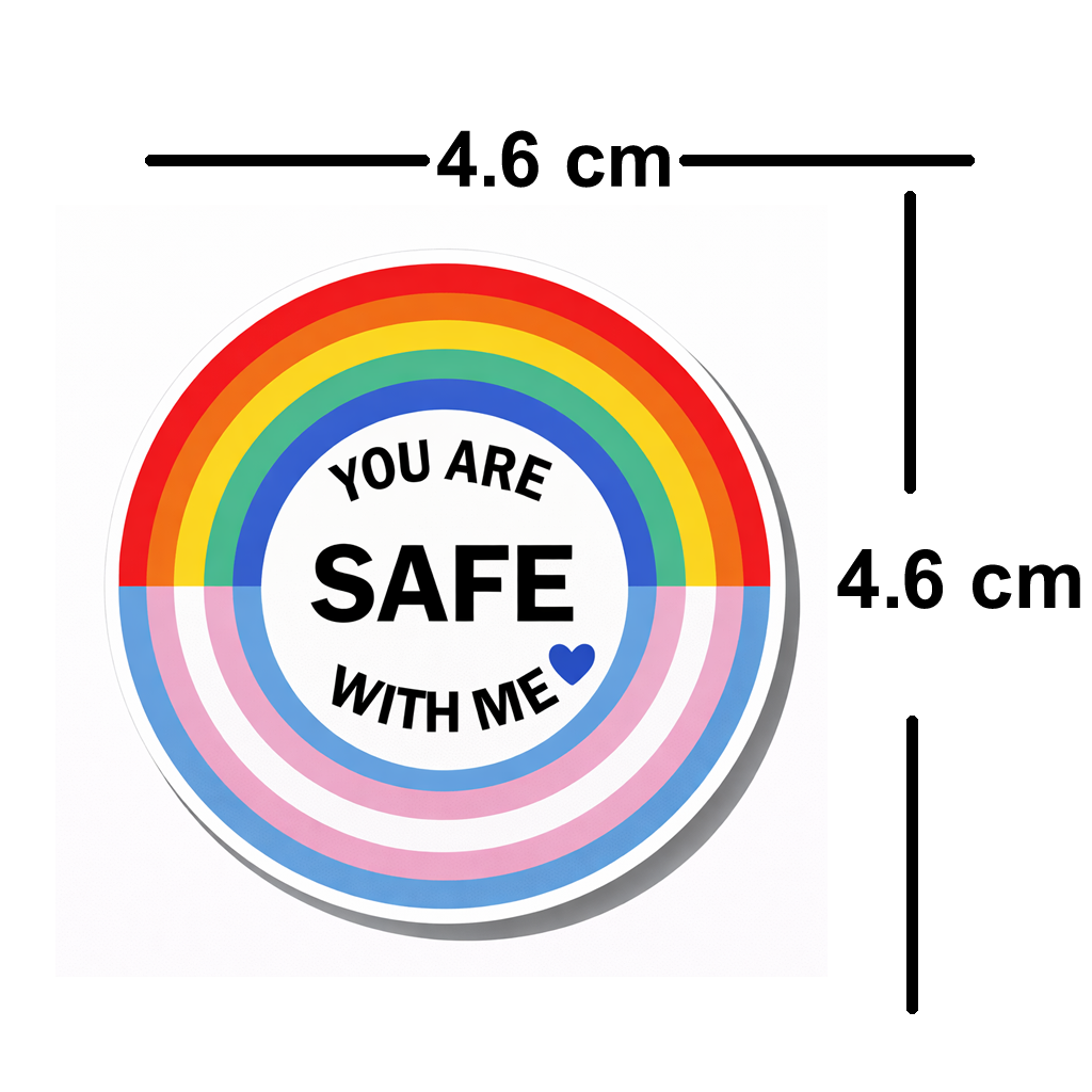 4 PACK You are safe with me waterproof Matte vinyl sticker LGBTQ Rainbow pride