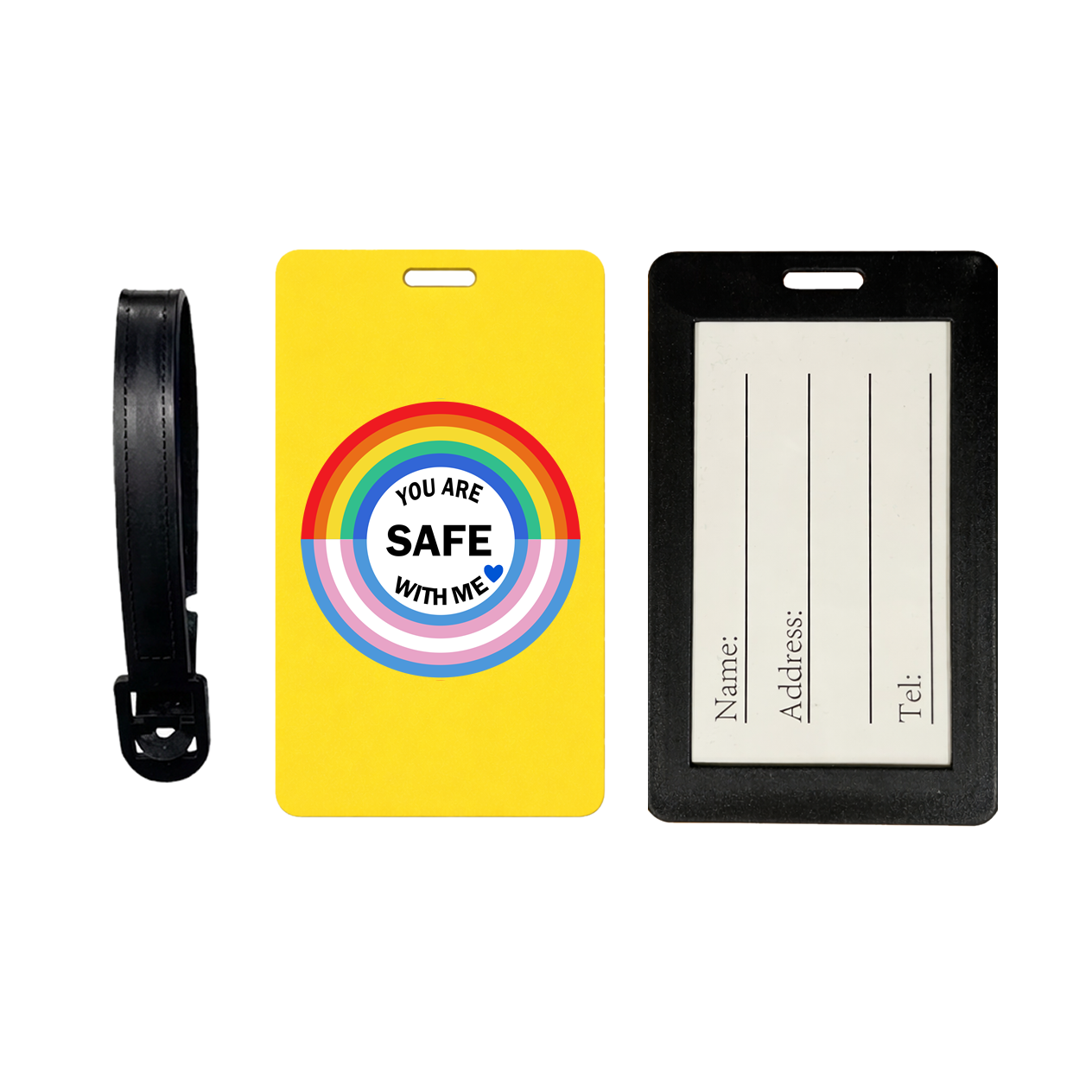 You are safe with me Suitcase Tag,  Luggage Tag, Travel ID Bag LGBTQ