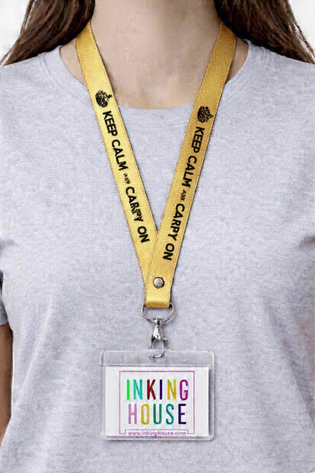 Keep Calm and Carry On printed Lanyard neck strap, ID HOLDER Safety Breakaway Clip UK Stock
