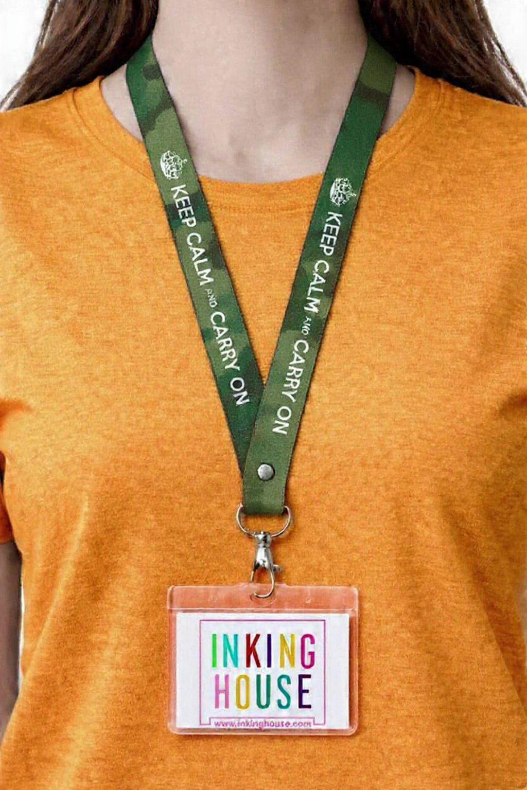 Keep Calm and Carry On printed Lanyard neck strap, ID HOLDER Safety Breakaway Clip UK Stock