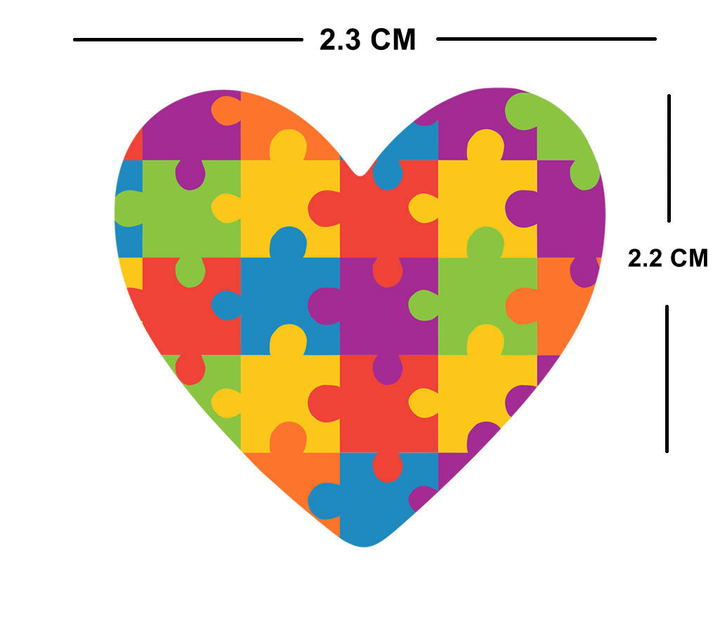 Set of 4 x Autism Awareness  Heart  Iron on Transfer for fabric jigsaw puzzle