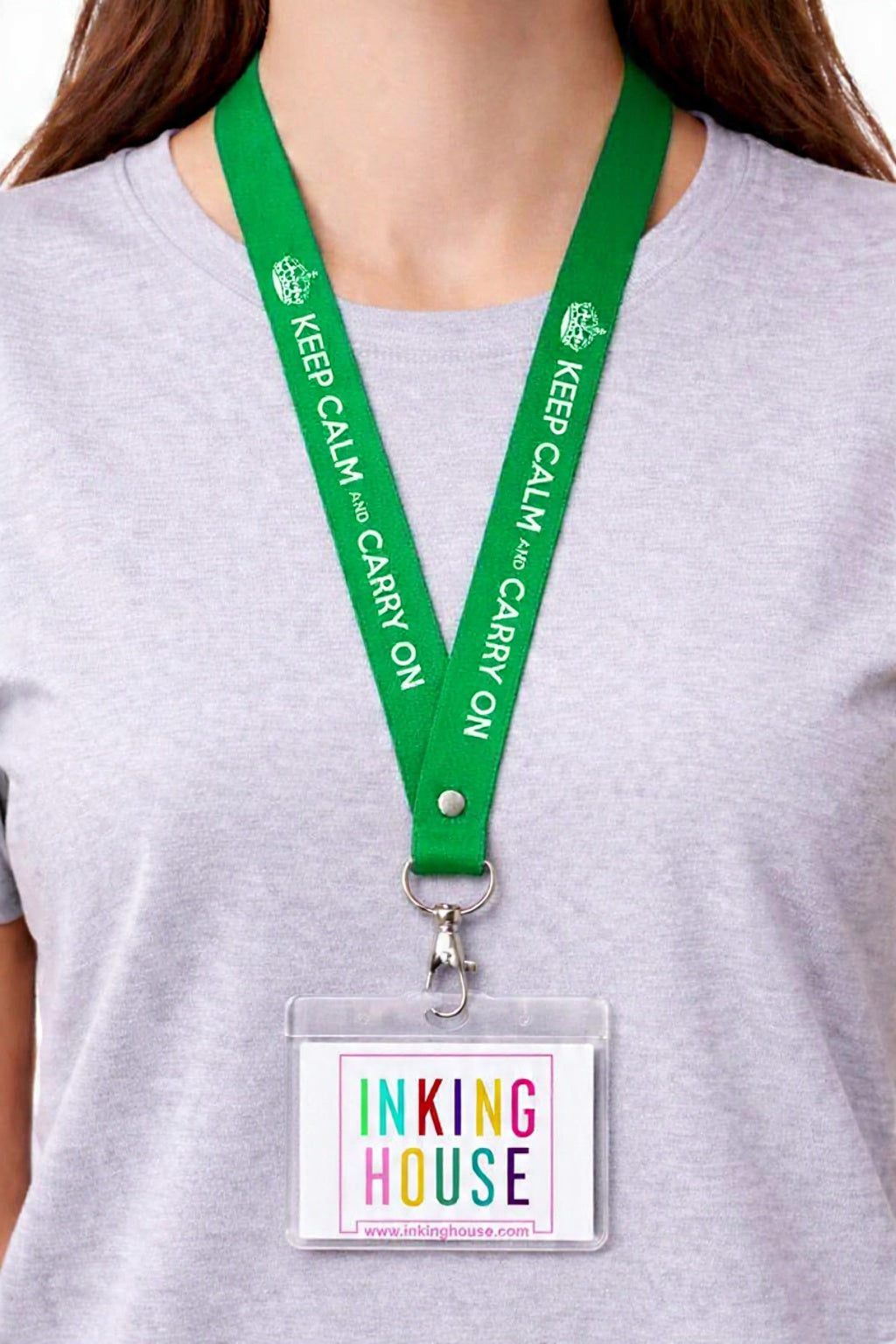 Keep Calm and Carry On printed Lanyard neck strap, ID HOLDER Safety Breakaway Clip UK Stock