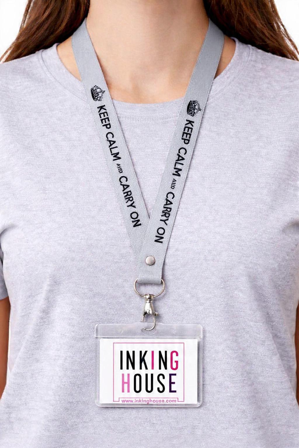 Keep Calm and Carry On printed Lanyard neck strap, ID HOLDER Safety Breakaway Clip UK Stock