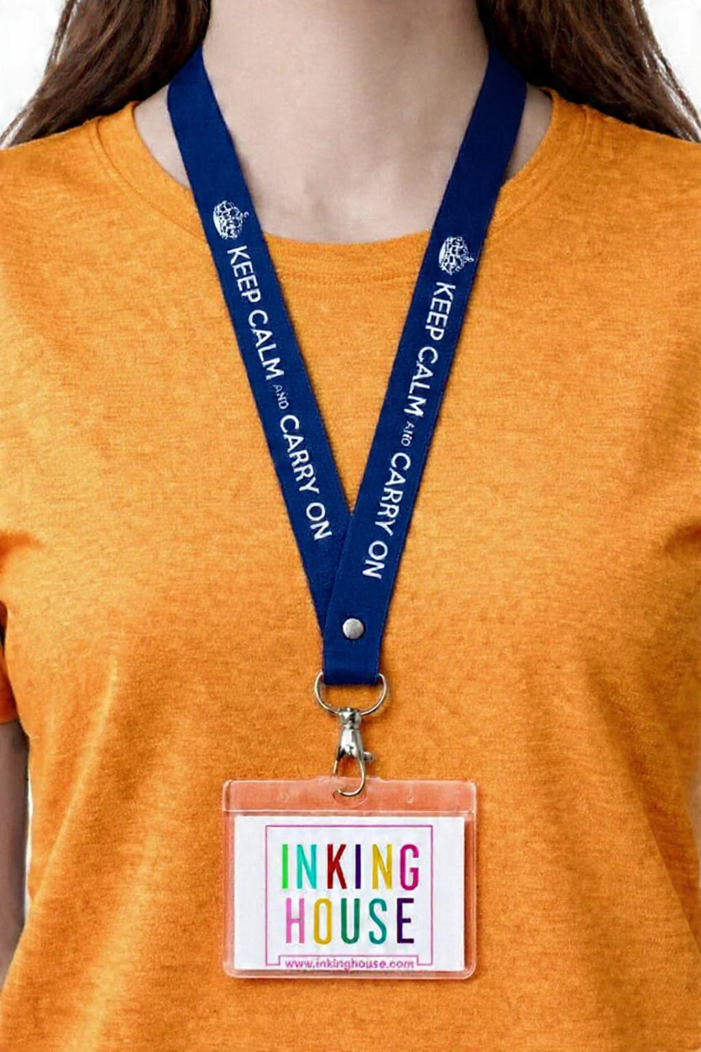 Keep Calm and Carry On printed Lanyard neck strap, ID HOLDER Safety Breakaway Clip UK Stock